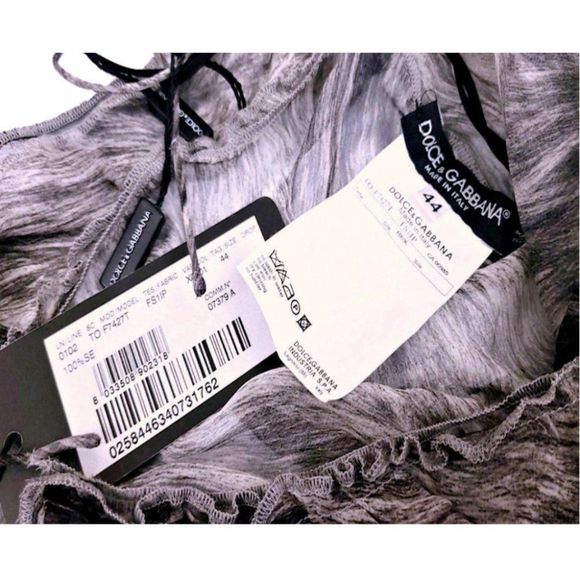 Vintage DOLCE & GABBANA Printed Silk Camisole Top w/Ruffles 2008 Fall NWT - Picture 7 of 9
